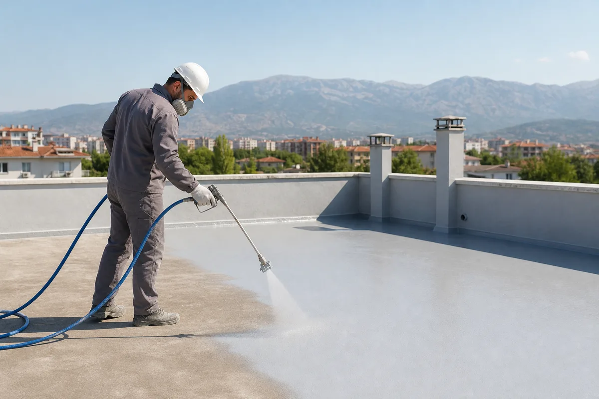 Çatı yalıtımı airless uygulama